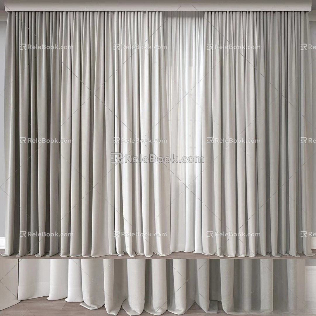 Modern and exquisite curtains 3d model