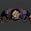 Detailed Short Haired Female Character In Purple Blue Sci Fi Combat Suit With Battle Gear