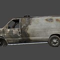 Burned Economy Van 3d model