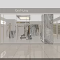 Modern Fashion Clothing Store Interior Design With Display Mannequins And Glass Windows