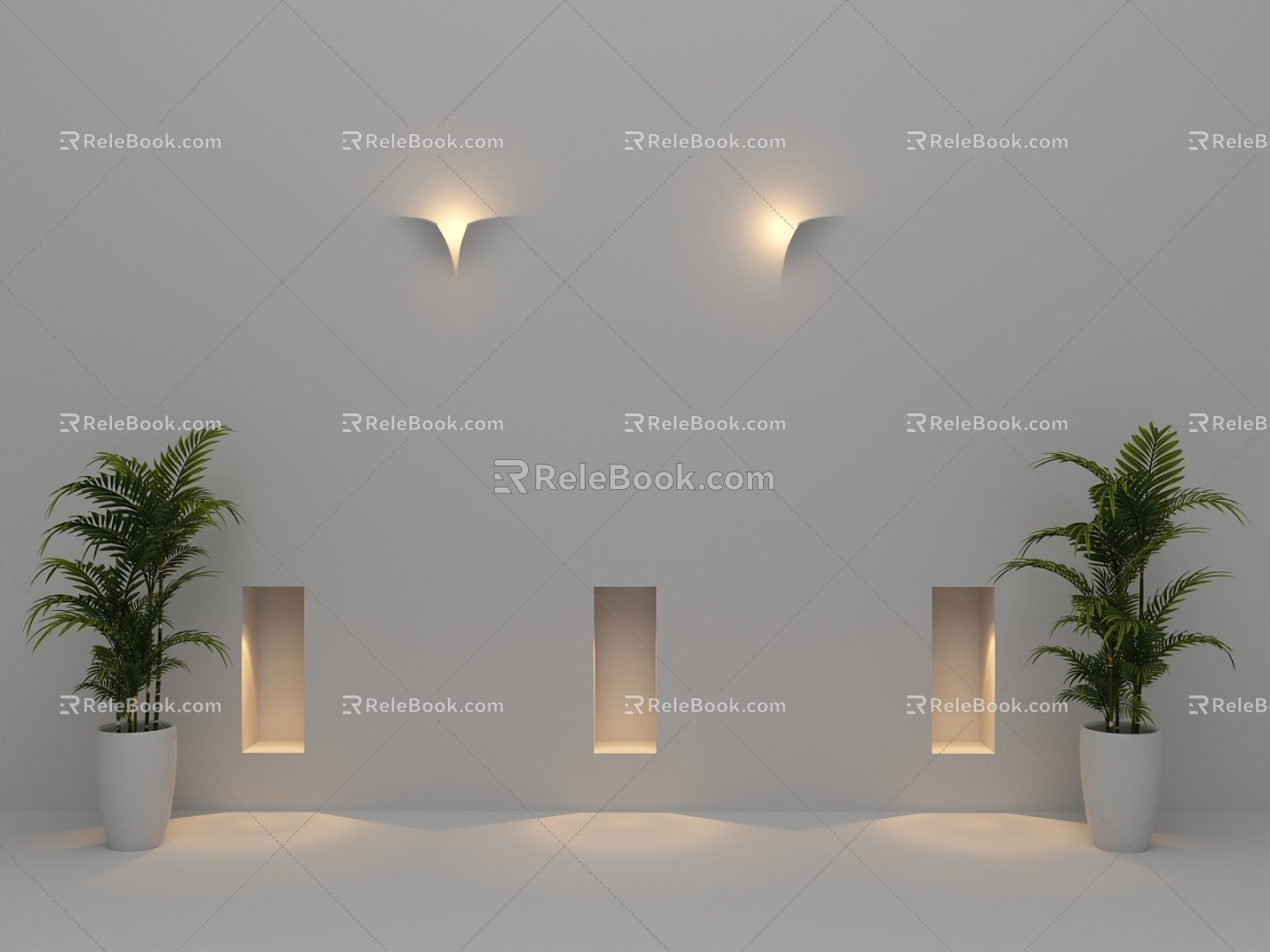 Modern gypsum wall lamp 3d model