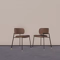 Modern Brown Leather Dining Chairs With Black Metal Legs And Sleek Design
