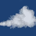 Whimsical Garden Ornaments With White Cloud Smoke And Decorative Line Patterns On Blue Background