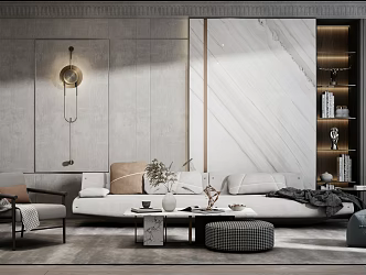 Modern sofa coffee table combination 3d model