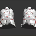 White And Red Nike Running Shoes With Cushioned Sole And Sporty Logo Design