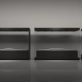 Modern Black Display Shelves With Glass Doors For Store Showroom