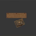 Wooden Barrel On Pallet And Carved Wooden Bench With Intricate Patterns