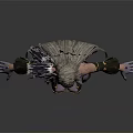 3D Fantasy Character Creature With Long Blonde Hair Purple Skin Golden Accents And Feathered Shoulders