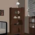 Cozy Living Room Featuring Wooden Shelf Plates Bowls Vase Sofa Lamp And Decorative Painting