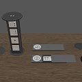 Intelligent lifting socket hidden embedded desktop island power strip USB fast charging press wireless charging 3d model