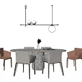 Modern Dining Table and Chair Combination Simple Dining Table and Chair Combination 3d model
