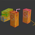 Fresh Orange Juice Cartons With Straw In Bright Orange Packaging Design