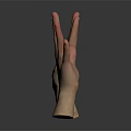 Realistic Open Hands Model Display With Detailed Fingers And Dark Background Reflection 3d model