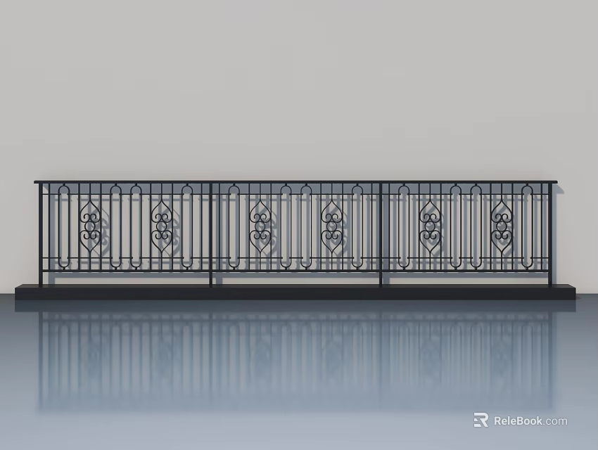 Modern Hinged Door with Decorative Metal Frame and Classic Design Elements 3d model 