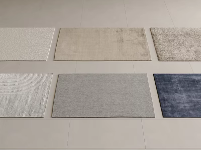 Various Square Rugs In Different Colors Textures And Styles For Home Decor 3d model
