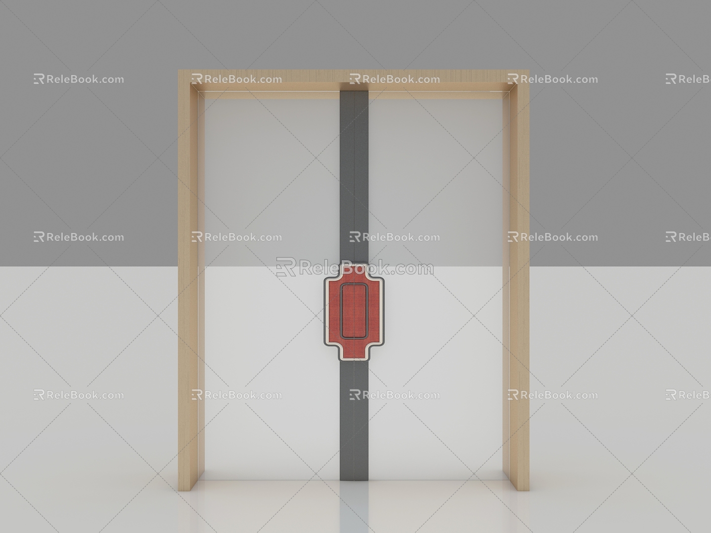 Modern double door double open glass door glass door 3d model