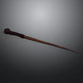 Handcrafted Wooden Magic Wand With Carved Handle And Unique Texture