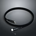 Black USB Data Cable With Male Connectors For Electronic Devices Use 3d model