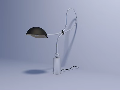 Modern Table Lamp With Black Shade Curved Metal Stand And Sleek Design 3d model