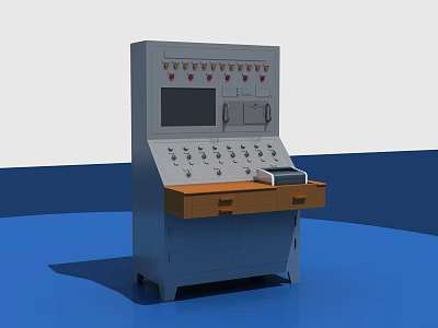 Industrial Equipment Control Console With Display Screen And Operation Buttons 3d model