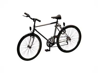 Black Bicycle With Classic Design Sturdy Frame Comfortable Seat And Large Wheels 3d model