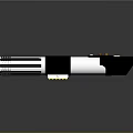 Lightsaber Hilt Design With Metallic Silver Black Sections And Reflective Surface