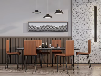 Modern Dining Table Chair Combination Dining Table Chair 3d model