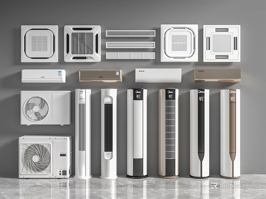Modern Design Air Conditioner Fan with Wall Mounted Standing Window Units for Home Cooling Solutions 3d model 