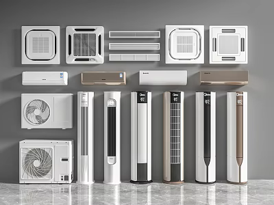 Modern Design Air Conditioner Fan with Wall Mounted Standing Window Units for Home Cooling Solutions 3d model