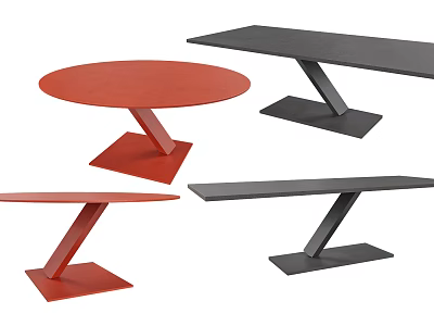 Modern Tables In Different Colors And Designs With Unique Leg Structures 3d model