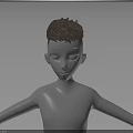 White Head Model Featuring Brown Textured Hair And Detailed Facial Organs