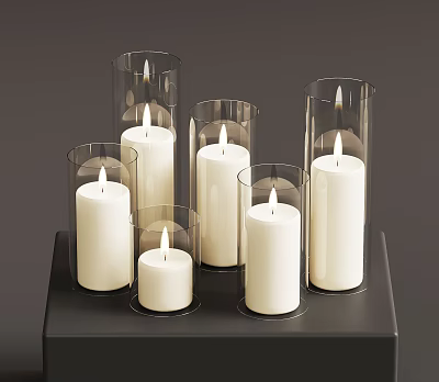 Modern Candle Fire Candle Small Table Lamp Candlestick 3d model Modern Candle Fire Candle Small Table Lamp Candlestick 3d model