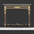 Classic Ornate Table With Carved Details Golden Legs And Decorative Top