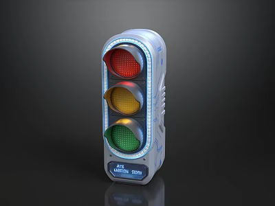 ATLS 2018 Traffic Light With Red Yellow Green Signal Lights Design 3d model