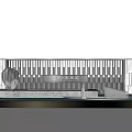 Modern Outdoor Scenic Wall Design With Vertical Slats And Green Trees