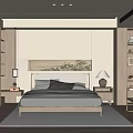 Modern Bedroom Interior Design With Neutral Tones Wooden Furniture And Decorative Art