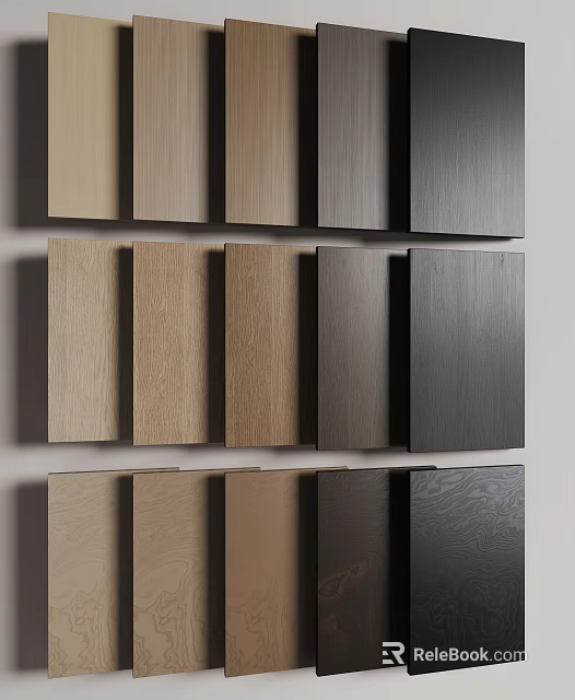 Wooden Wall Panels with Various Colors and Different Textures Sample 3d model 