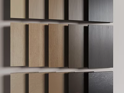 Wooden Wall Panels with Various Colors and Different Textures Sample 3d model