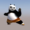 Kung Fu Panda Movie Character In Martial Arts Stance With Orange Belt