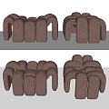 Modern Sofa Stool Bed End Stool Low Stool Shoe Stool Lazy Sofa Decorative Stool 3d model