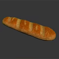 Artisan Freshly Baked Baguette With Golden Brown Crispy Crust And Surface Slits