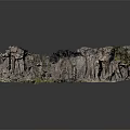 Natural Garden Landscape With Rock Formations And Lush Green Vegetation