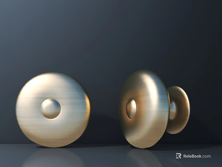 Durable Golden Circular Metal Hardware Tools With Shiny Smooth Surface Finish 3d model