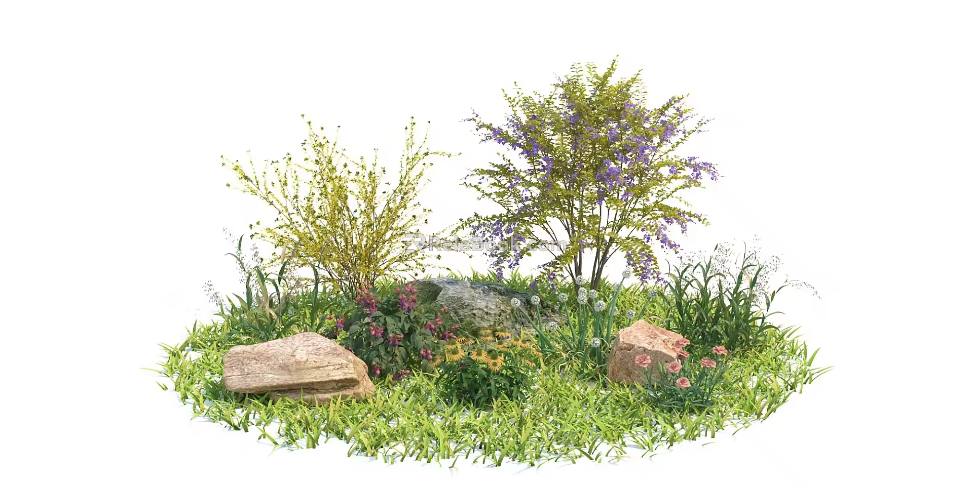 Modern Shrubs Flowering Shrubs 3d model