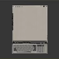 Retro Vintage Electronic Device With Keyboard Screen Control Buttons And White Exterior