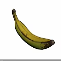 Ripe Yellow Banana With Brown Spots Isolated On Gray Background