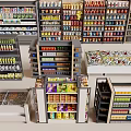 Multi Tiered Retail Display Shelves With Organized Racks For Various Store Products
