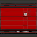 Red Electric Industrial Generator With Black Metal Frame And Wheeled Structure