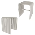 Modern Minimalist Side Table With Sleek Vertical Lines And Neutral Color For Home Decor