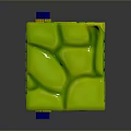 3D Visualization of Human Head Organ Cell Structure with Green Cytoplasm and Blue Nucleus
